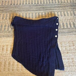 Free People Navy Asymmetrical Tube-Top